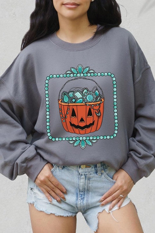 Halloween Basket pumpkin Graphic Sweatshirt