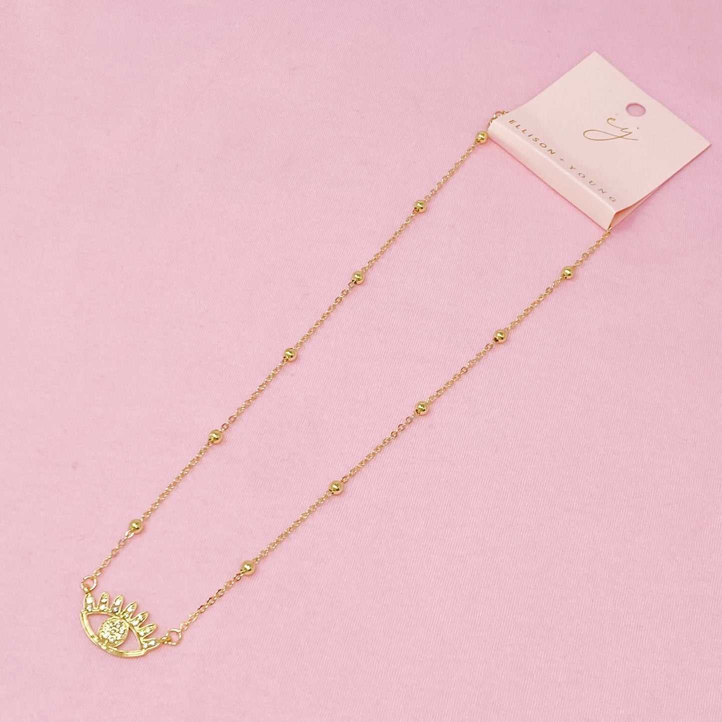 Bright & Studded Eye Necklace Uniqdeal