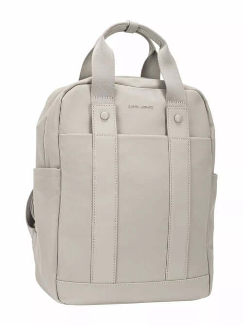 David Jones Canvas Backpack Bag with Dual Handle in light gray color, featuring dual handles and minimalist design.