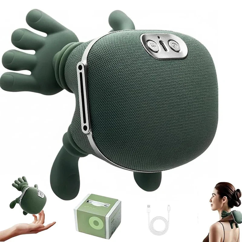4D Bionic Wireless Neck & Shoulder Massager – Shiatsu Deep Tissue Cervical & Trapezius Massage Shawl with Brushless Motor, Heat Therapy & Rechargeable Design
