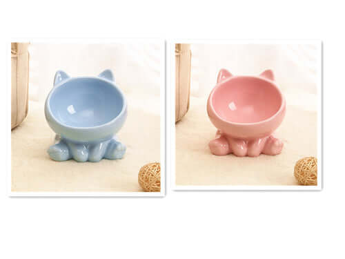 Ceramic Cat Bowl Cat Bowl Cat Food Bowl Neck Guard Oblique Mouth Dog