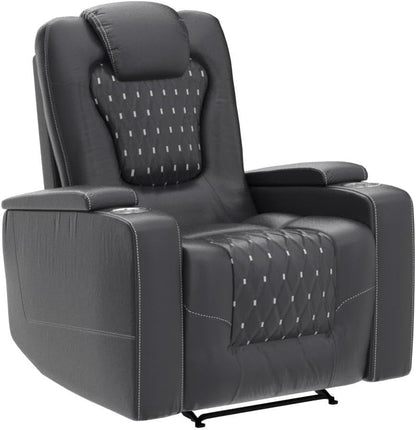 Power Recliner Chair Set of 3, Electric Soft Leather Reclining Home