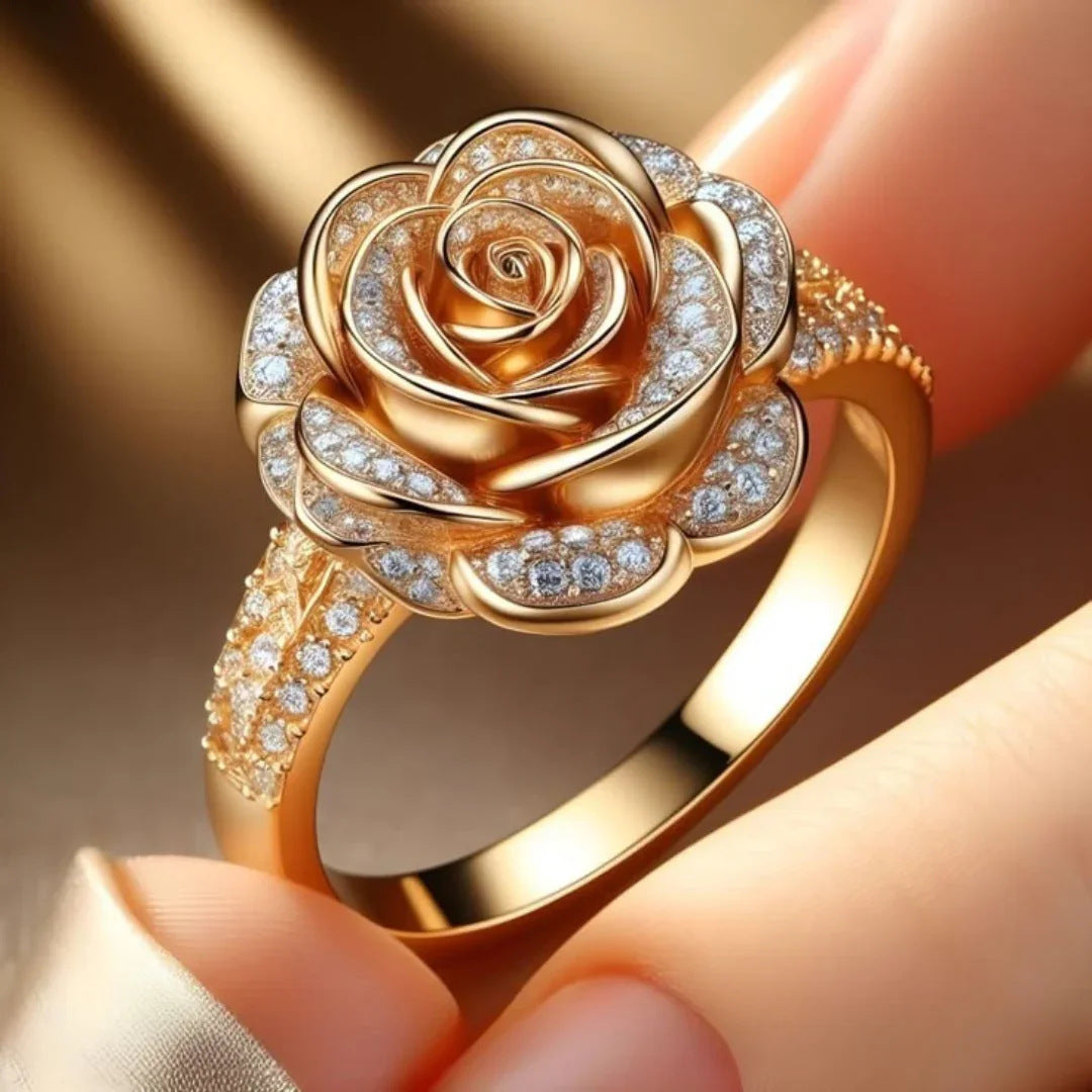 French-inspired Luxury Fashion Rose Ring