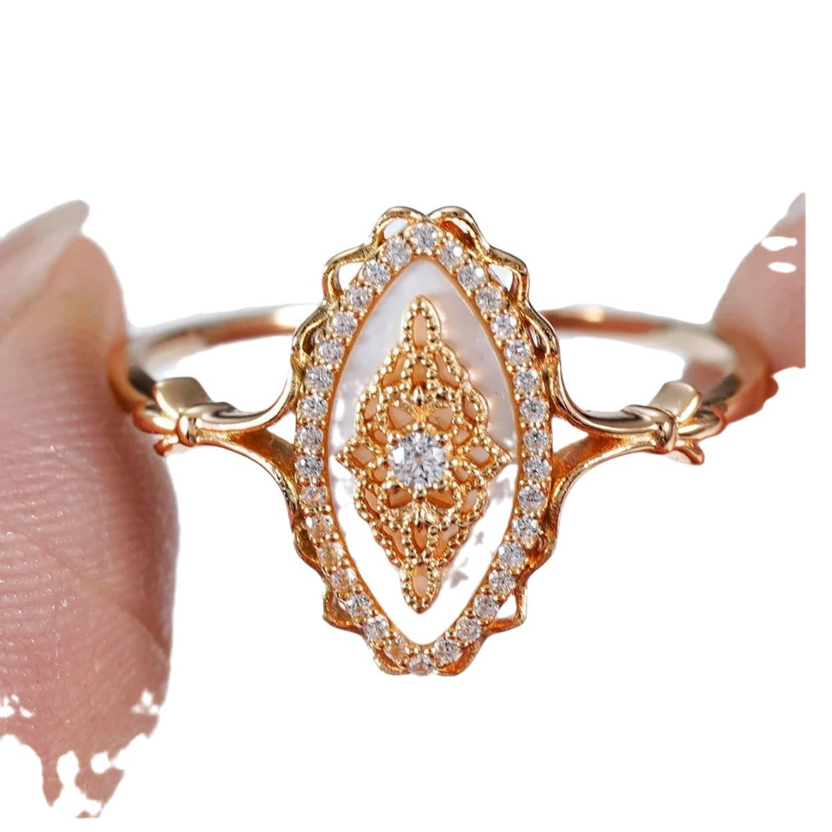 Simple Edgy Ring For Women With A Delicate Lace-like Design