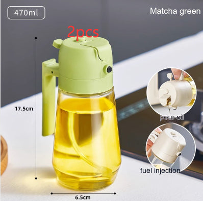 470ML Glass Olive Oil Sprayer & Dispenser – 2-in-1 Spray & Pour Bottle