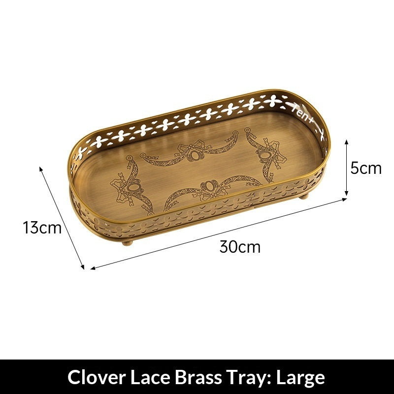 Brass Carved Tray For Home Decor