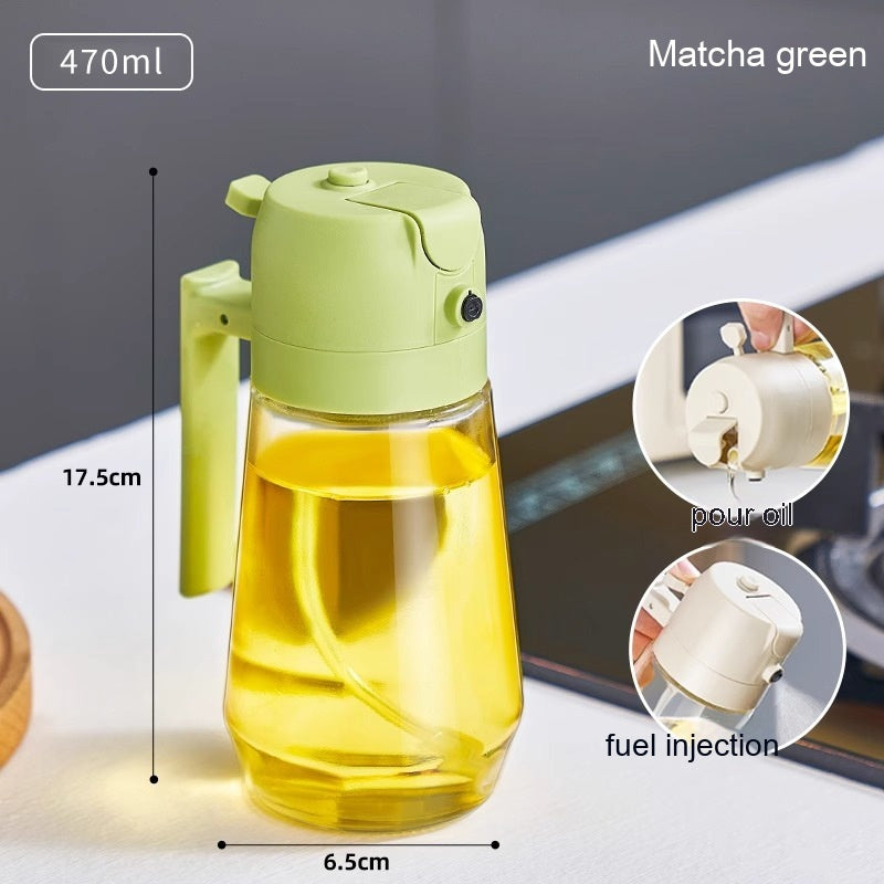 470ML Glass Olive Oil Sprayer & Dispenser – 2-in-1 Spray & Pour Bottle