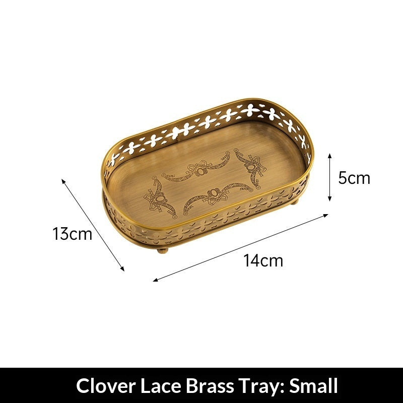 Brass Carved Tray For Home Decor