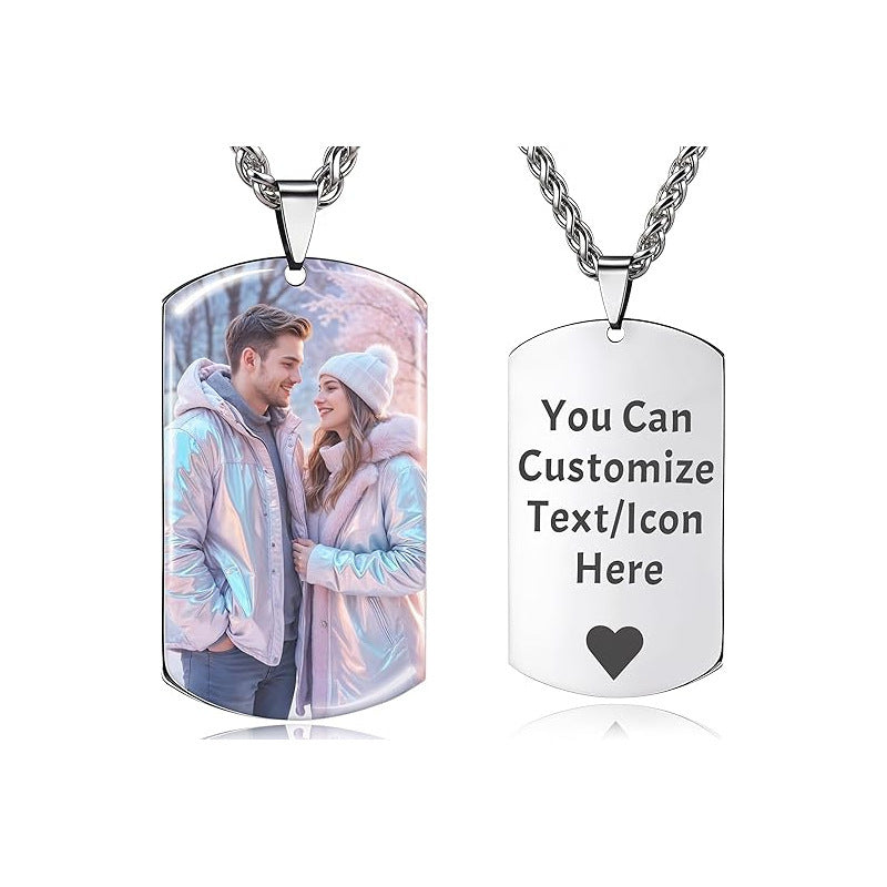 Creative Military Brand Glossy Color Printed Photo Necklace