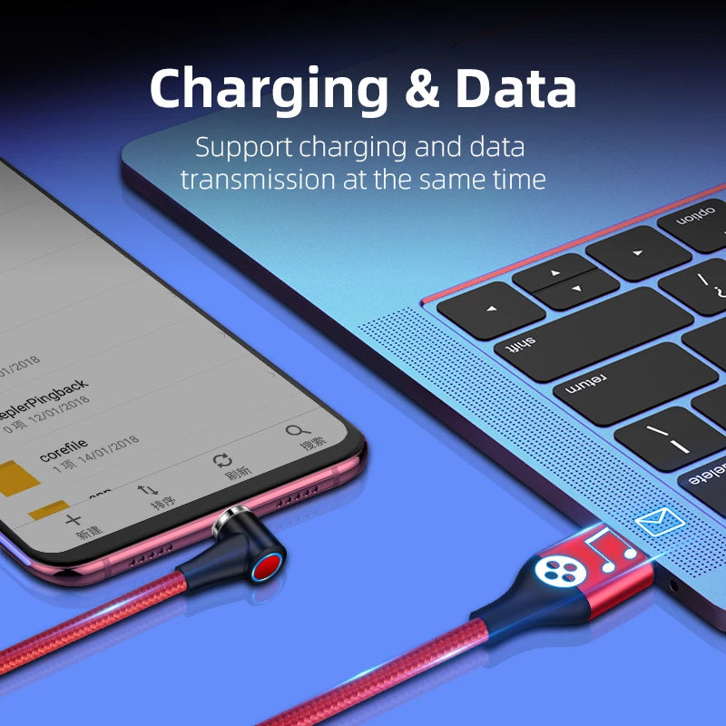 Compatible with Apple , Magnetic USB Cable Fast Charging Micro USB Type C Data Wire Cord Magnet Charger Mobile Phone Cable