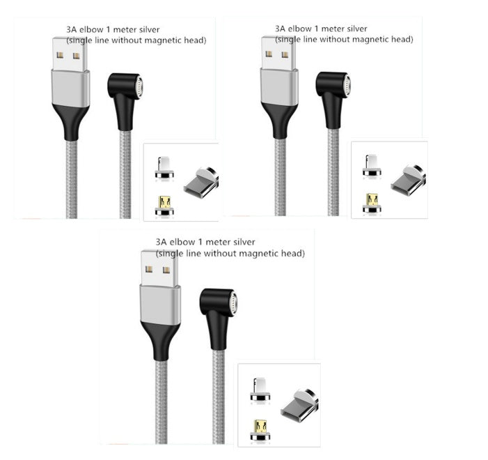 Compatible with Apple , Magnetic USB Cable Fast Charging Micro USB Type C Data Wire Cord Magnet Charger Mobile Phone Cable
