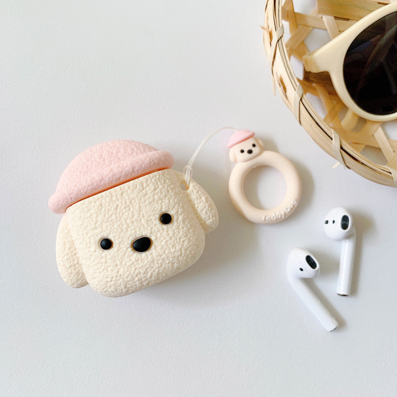 Compatible With Cartoon Hat Dog Suitable For  Airpods Headset Protective Case