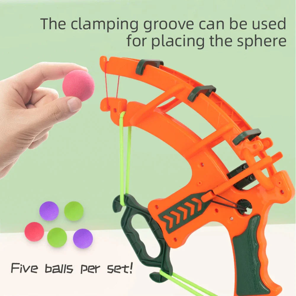 BULLSEYE KIDS ARCHERY SET - ELASTIC BOW & ASOFT SPONGE BALL TARGET FAMILY GAME