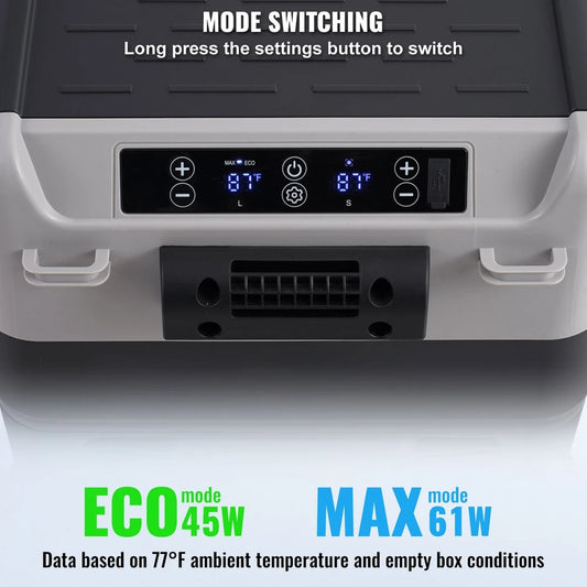Portable Car Refrigerator Freezer Compressor 50 L Dual Zone For Home Car