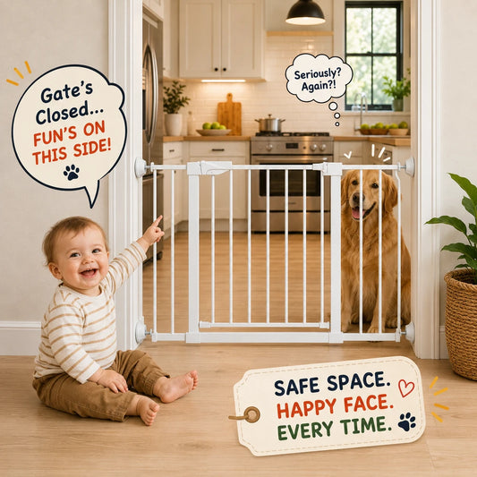 Wide Pressure Mounted Baby Gate