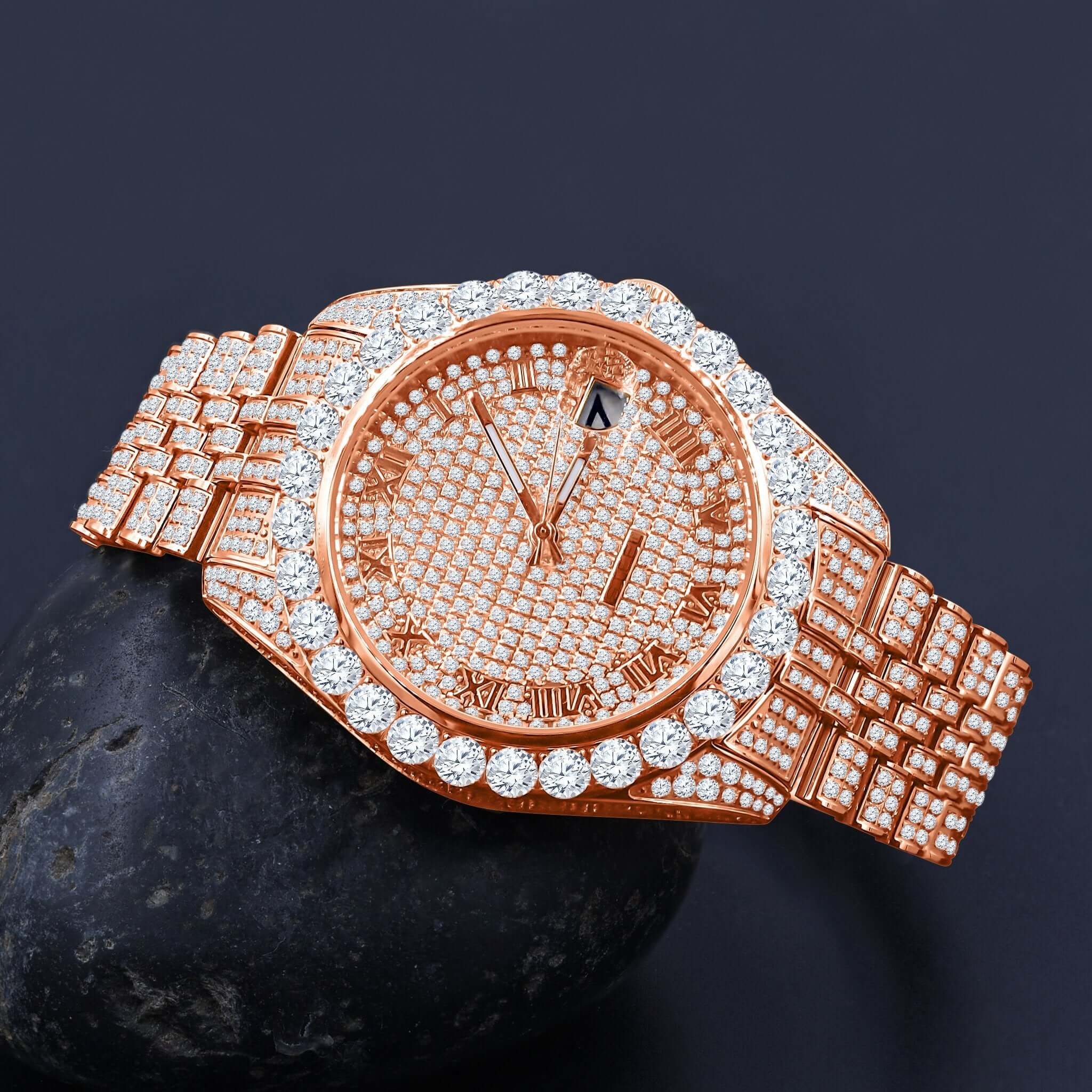 METEORITE STEEL WATCH Iced Bling Luxury Timepiece