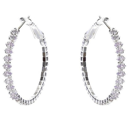 50mm Marquise Cut Halo CZ Hoop Earrings
