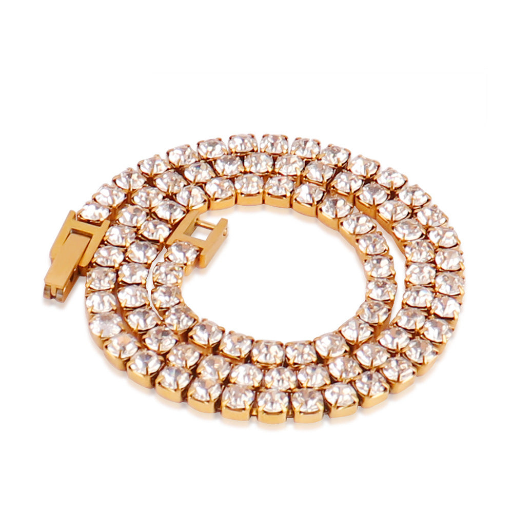 4mm Zircon Tennis Necklace In Stainless Steel