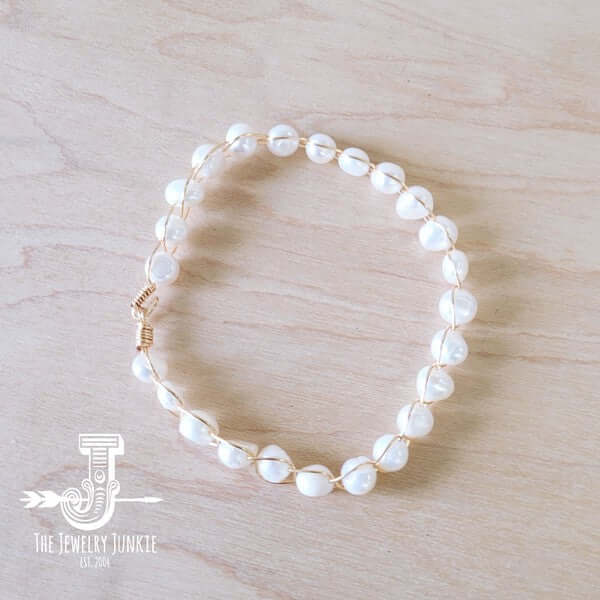 Genuine Freshwater Pearl Beaded Wire Wrapped