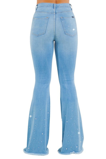 Vegas Glam Bell Bottom Jean in Medium Wash