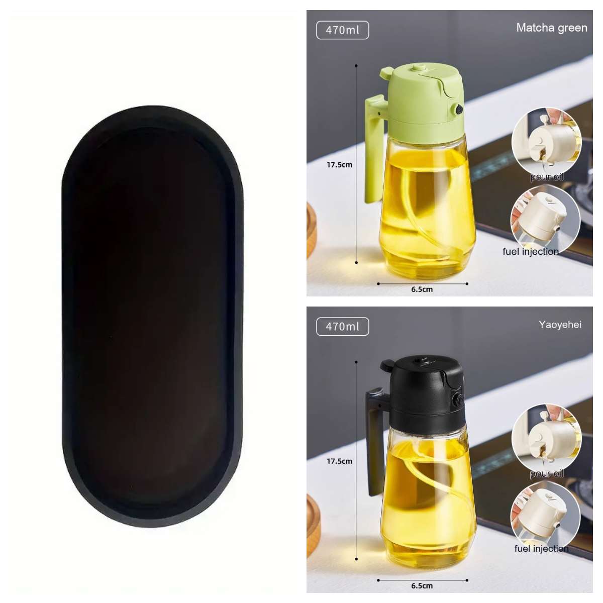 470ML Glass Olive Oil Sprayer & Dispenser – 2-in-1 Spray & Pour Bottle