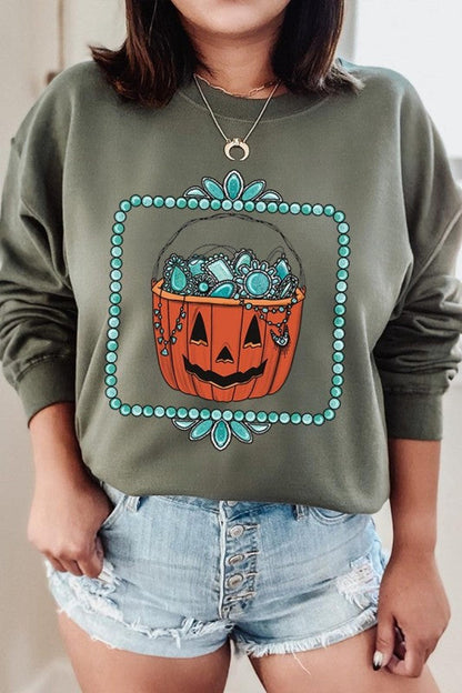 Halloween Basket pumpkin Graphic Sweatshirt