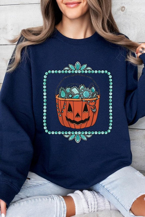 Halloween Basket pumpkin Graphic Sweatshirt
