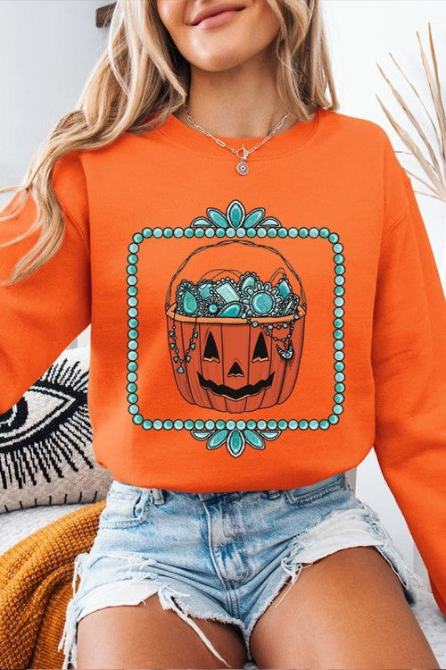 Halloween Basket pumpkin Graphic Sweatshirt