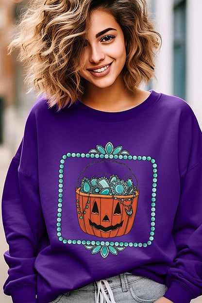 Halloween Basket pumpkin Graphic Sweatshirt