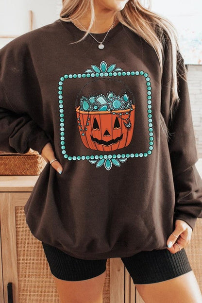 Halloween Basket pumpkin Graphic Sweatshirt