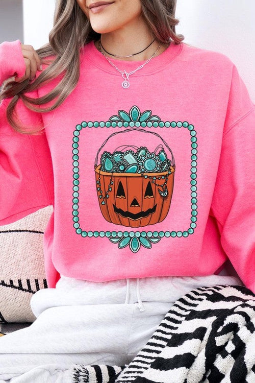 Halloween Basket pumpkin Graphic Sweatshirt