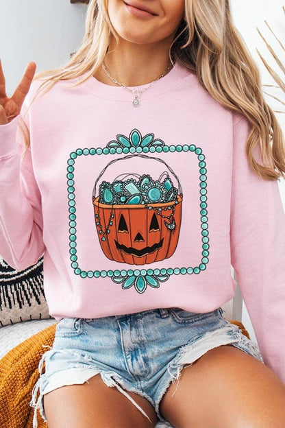Halloween Basket pumpkin Graphic Sweatshirt