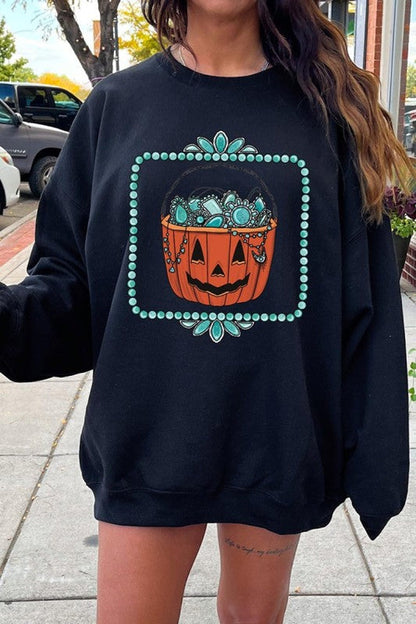 Halloween Basket pumpkin Graphic Sweatshirt