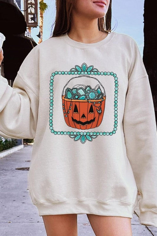 Halloween Basket pumpkin Graphic Sweatshirt
