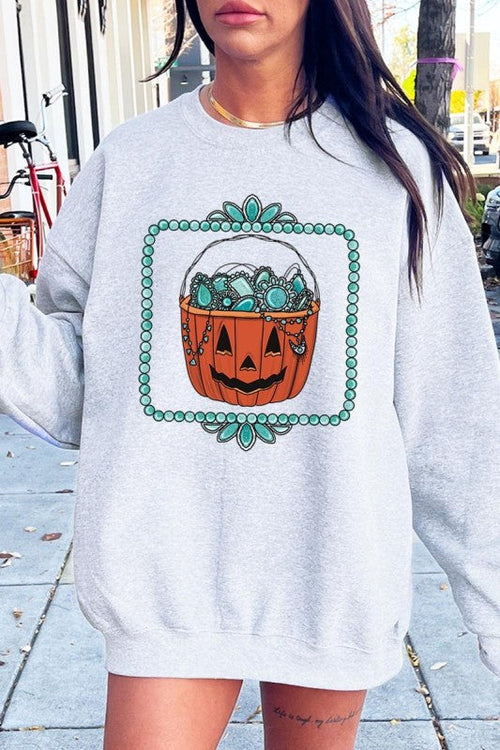 Halloween Basket pumpkin Graphic Sweatshirt