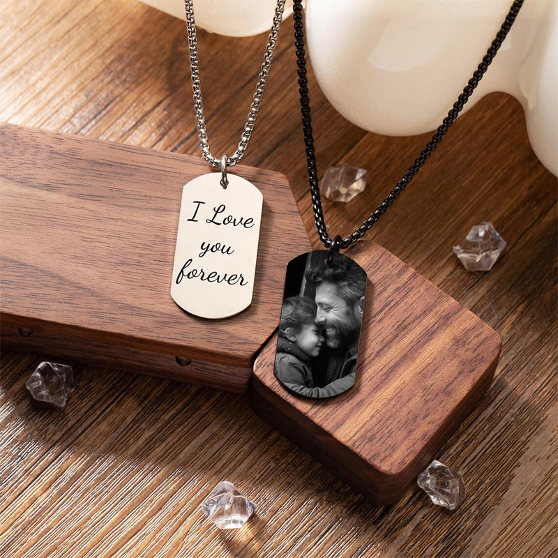 Creative Military Brand Glossy Color Printed Photo Necklace