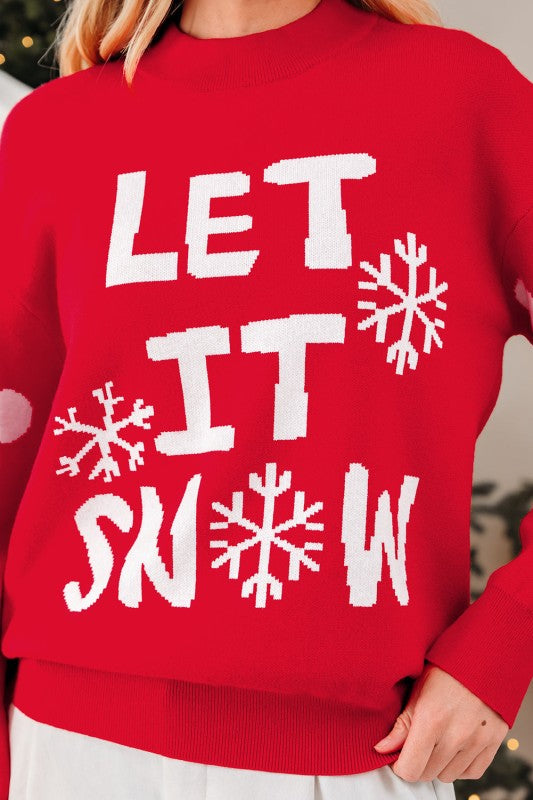 LET IT SNOW Christmas Holiday Sweater