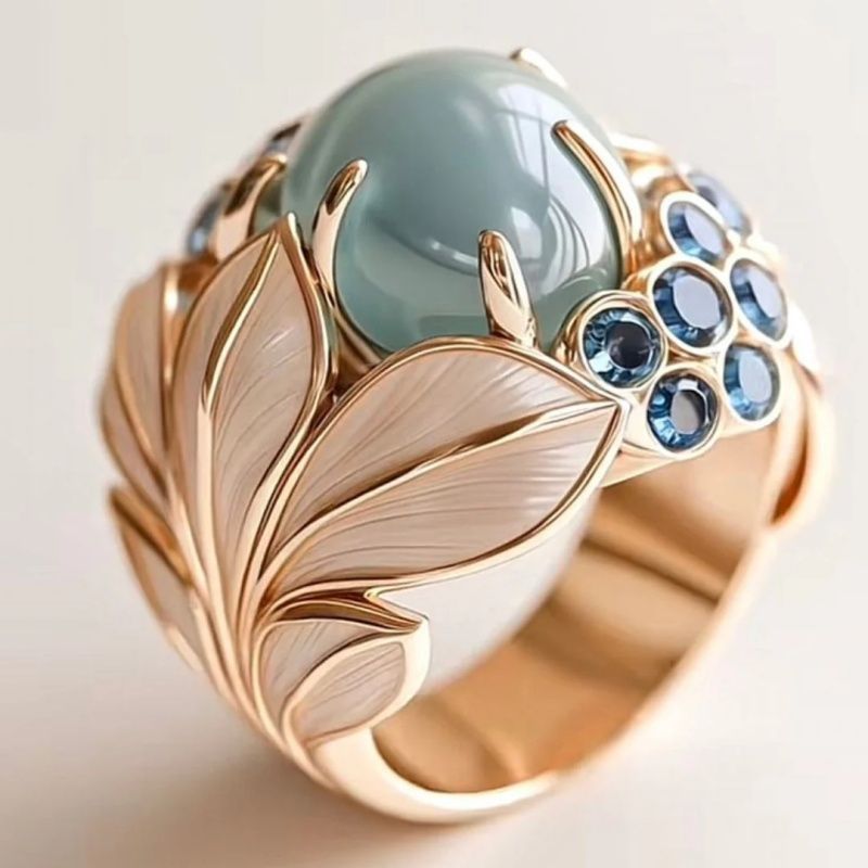 Luxury-yet-affordable Flower-wrapped Iris Fashion Ring