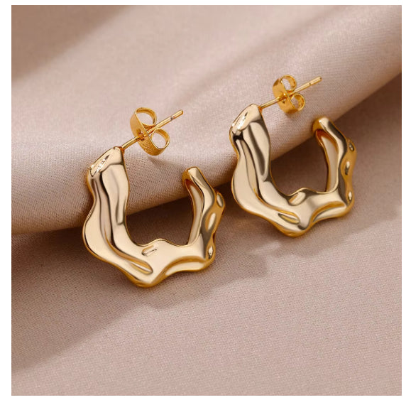 Retro Geometric Stainless Steel Earrings For Women