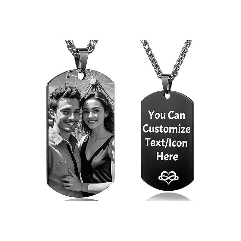 Creative Military Brand Glossy Color Printed Photo Necklace