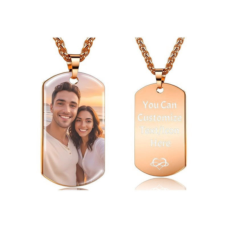 Creative Military Brand Glossy Color Printed Photo Necklace
