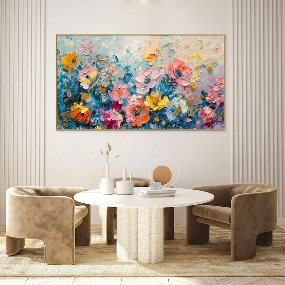 Handmade Handpainted Oil Painting On Canvas Large Fashion Flower Wall Art Rose Picture For Living Room Home Decor Gift