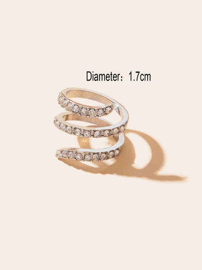 Bridal Jewelry Full Rhinestone Engagement Ring with spiral spinner design and premium-grade rhinestones.