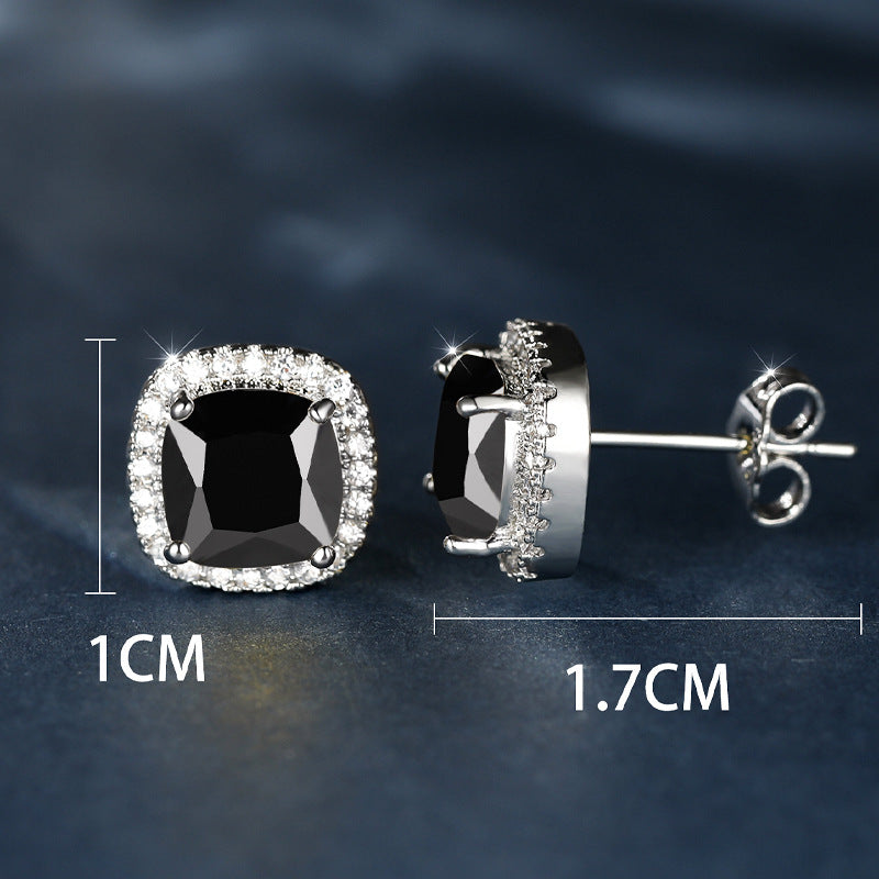 Korean-style Fashionable All-diamond Zircon Womens Stud Earrings