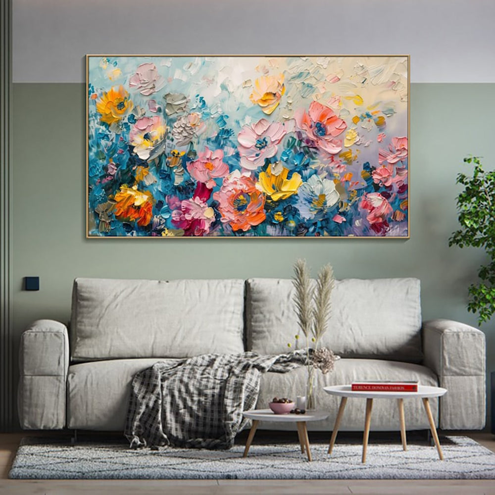 Handmade Handpainted Oil Painting On Canvas Large Fashion Flower Wall Art Rose Picture For Living Room Home Decor Gift