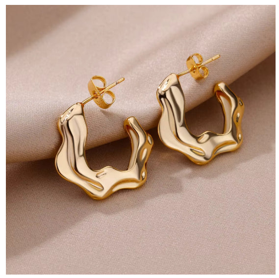 Retro Geometric Stainless Steel Earrings For Women