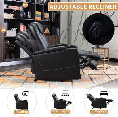 Power Recliner Chair Set of 3, Electric Soft Leather Reclining Home