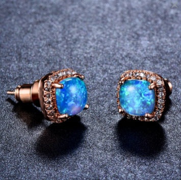 Korean-style Fashionable All-diamond Zircon Womens Stud Earrings