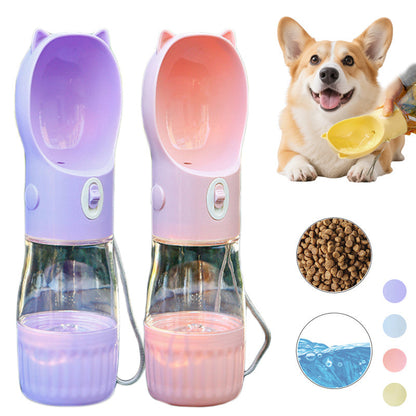 2 In 1 Portable Dog Water Bottle For Small Big Dogs Cat Outdoor