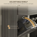 Slim Shoe Storage Cabinet, Shoes Cabinet Organizer with 2 Flip Drawers, Adjustable Shelves for 12 Pair, Distressed Gray